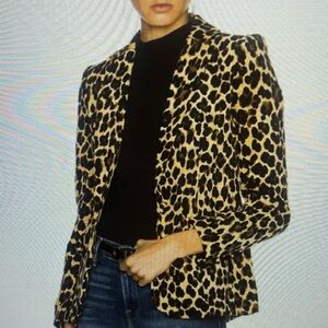 FRAME Denim Velvet Leopard brown/black Print blazer size 4